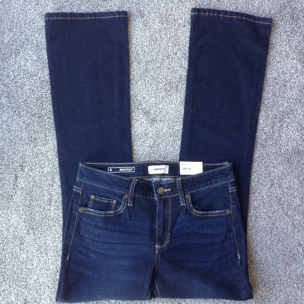 ⭐SONOMA GOODS FOR LIFE “THE EVERYDAY” BOOTCUT JEANS in Dark Wash, size 6R - NWT⭐